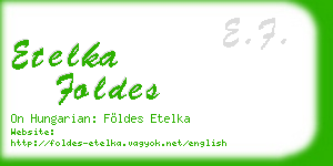 etelka foldes business card
